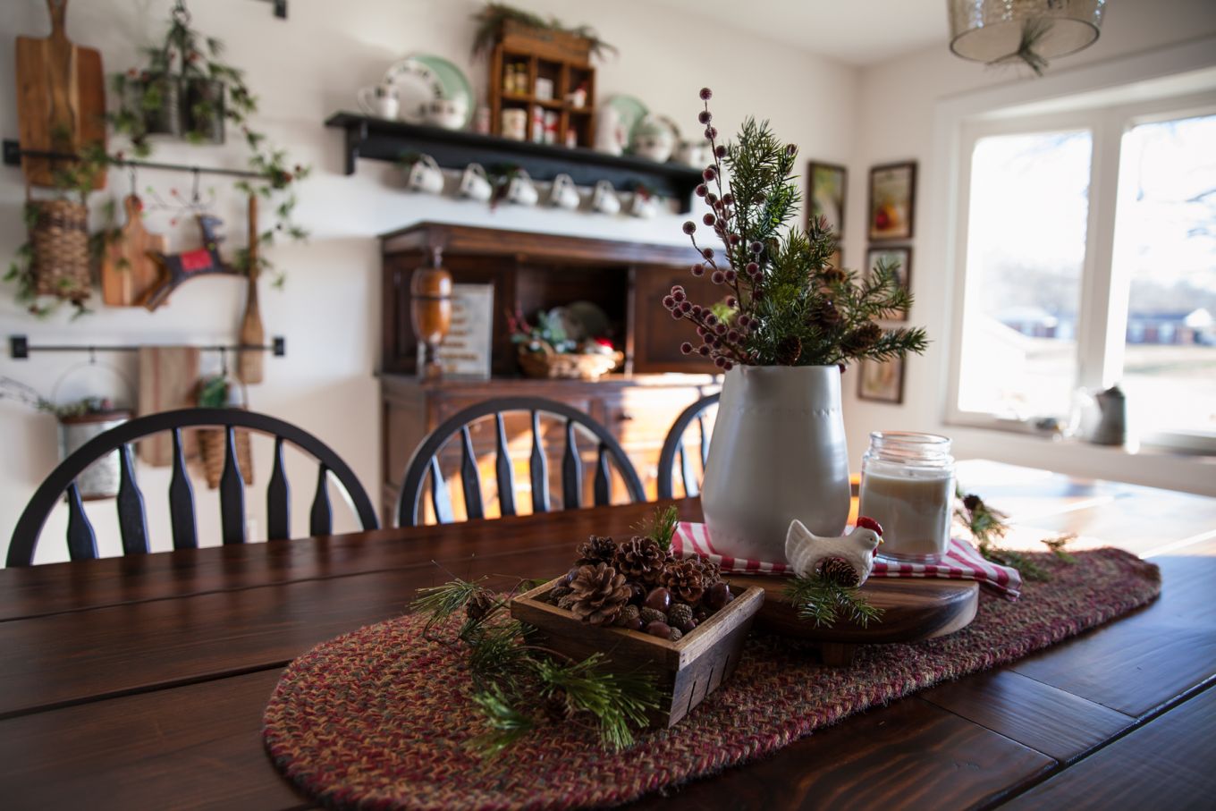Dining Room Table at Christmas